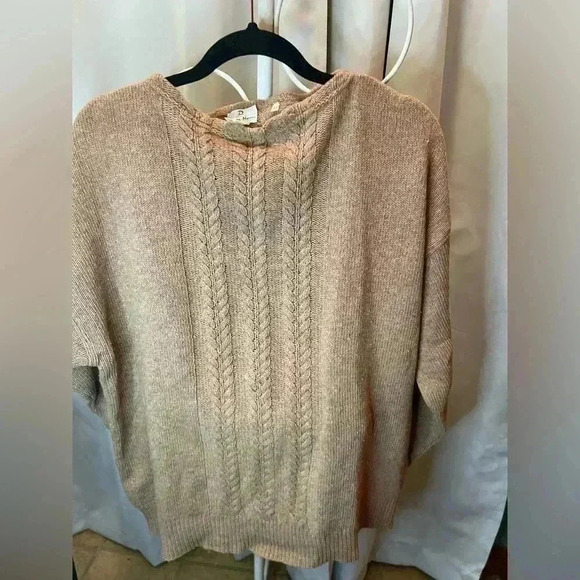 Vintage Neiman Marcus CrewNeck Cable Knit Sweater tan Men XL - Picture 2 of 5